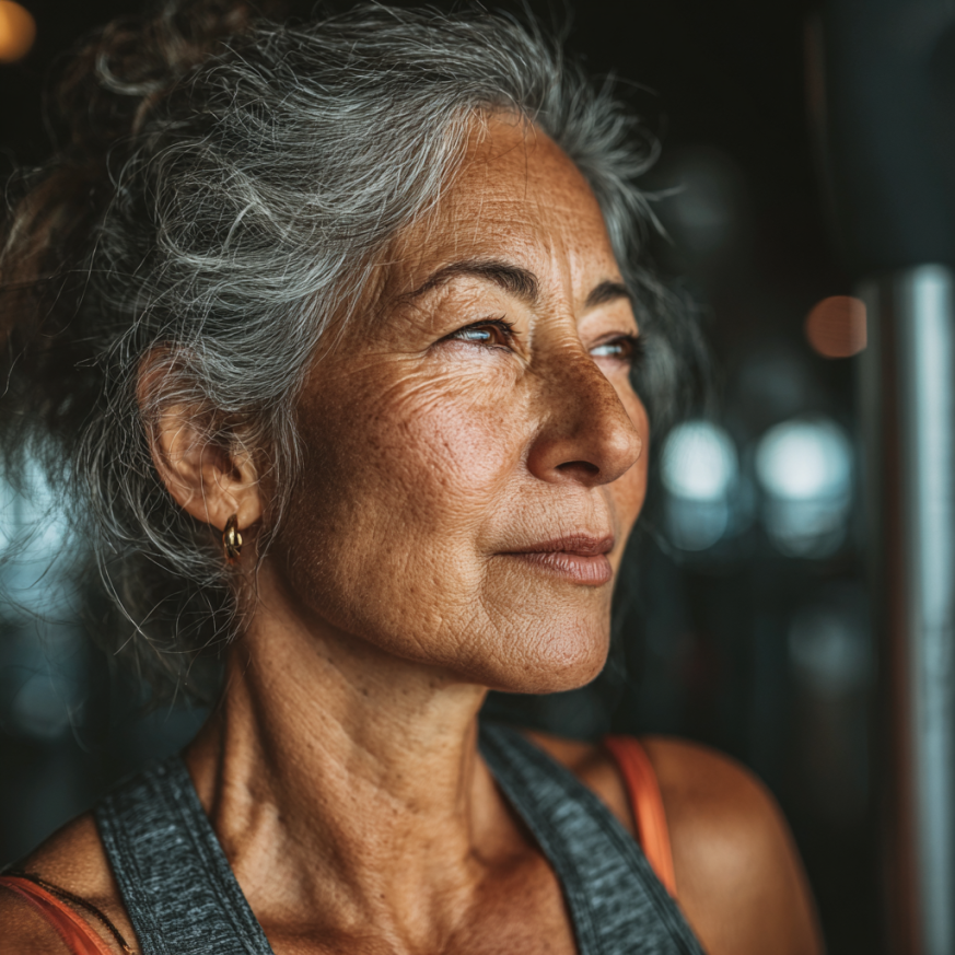 Adultos mayores practicando yoga